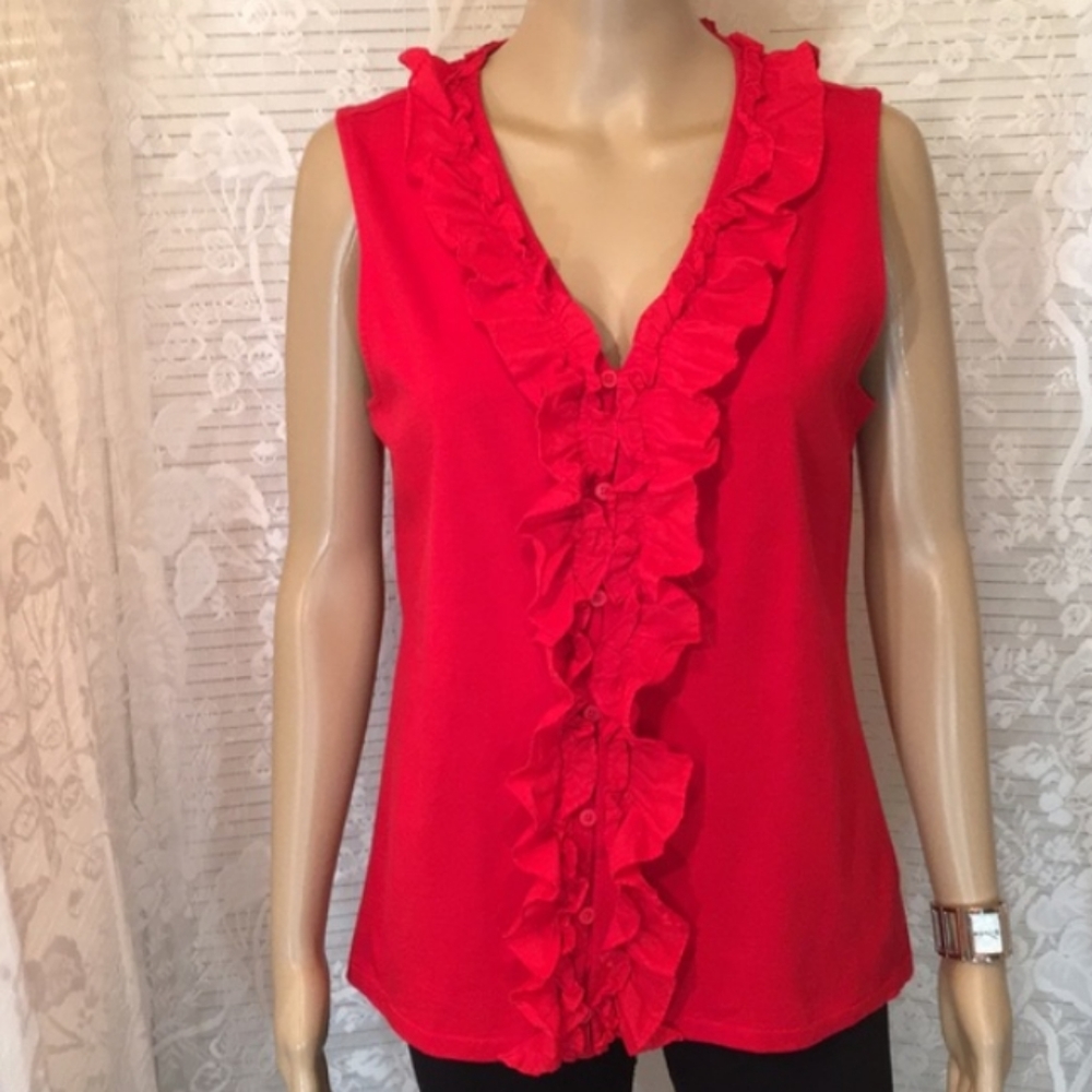Red Super Soft button down Blouse